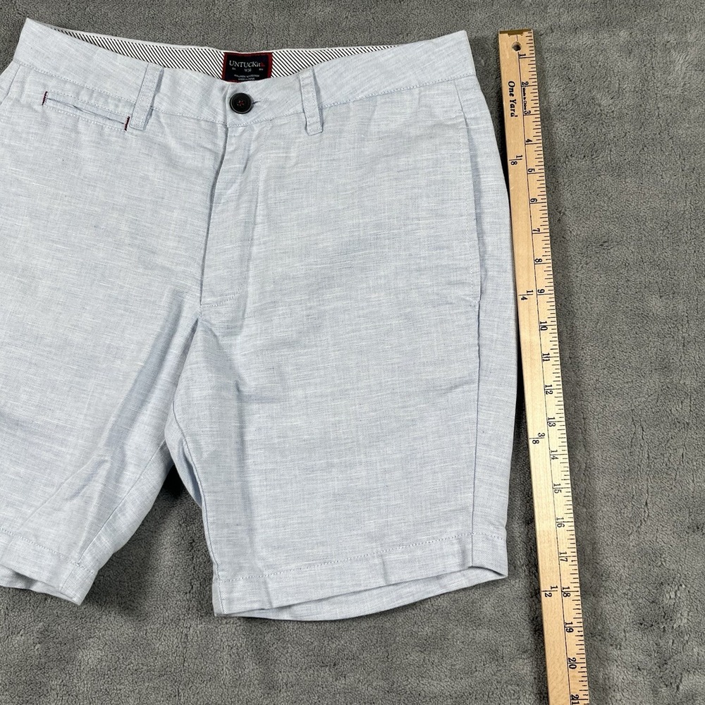 UNTUCKit Shorts Mens 30 Blue St. Julien Linen Blend Chino 9 Inseam Casual Summer - Picture 8 of 9